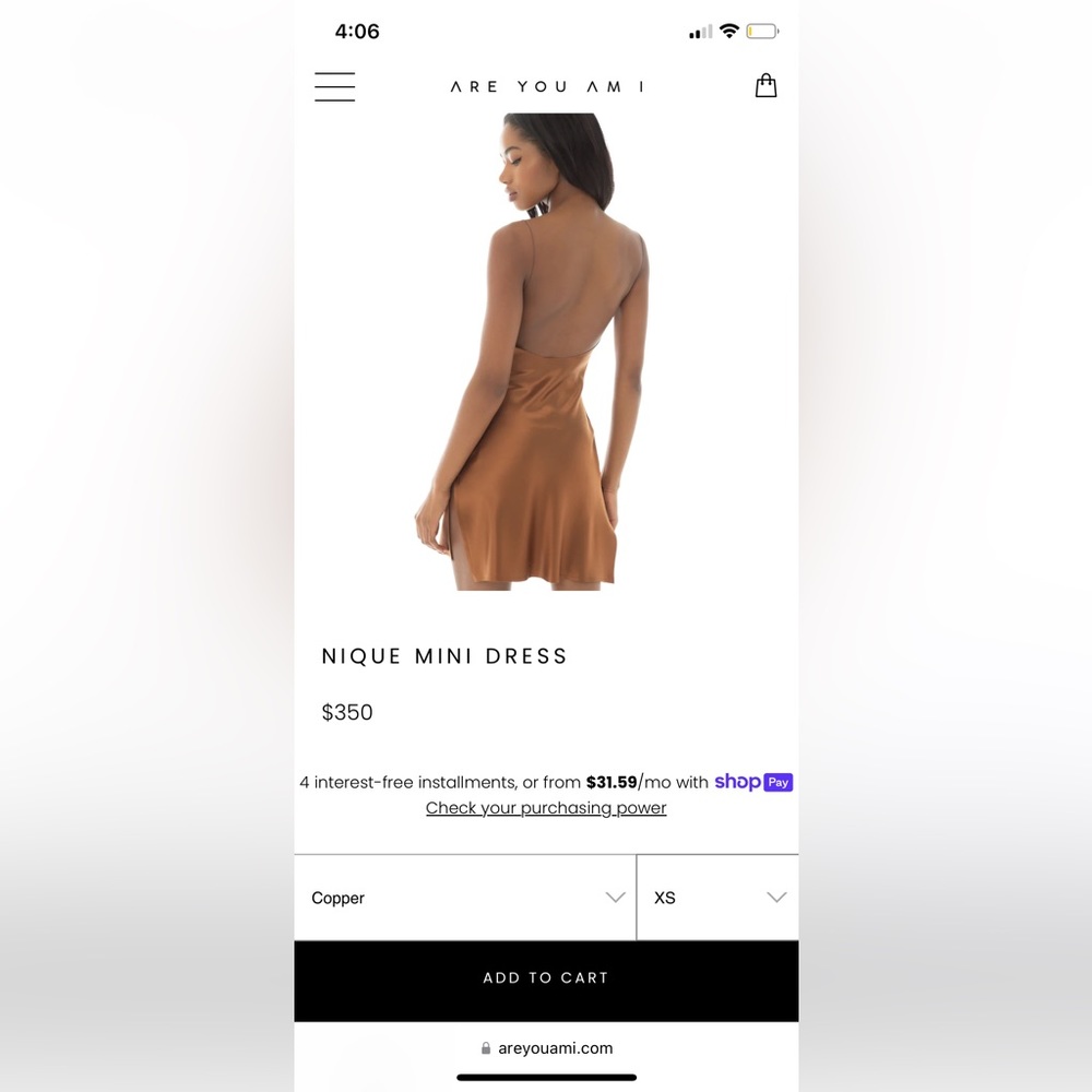 Are you am I Nique Mini Dress - Copper